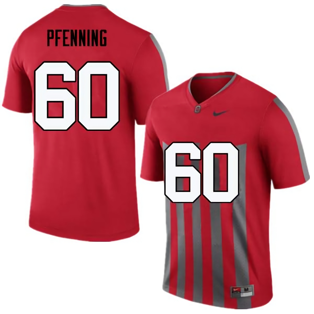 Blake Pfenning Ohio State Buckeyes Men's NCAA #60 Nike Throwback Red College Stitched Football Jersey YJN7056ZP